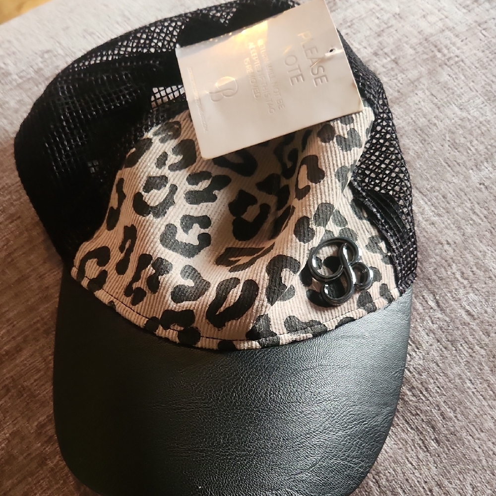 Bombshell Sportswear Leopard and Black Mesh Cap